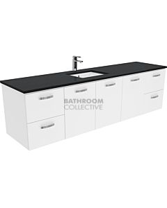 Fienza - Sarah Black Sparkle Wall Hung Vanity, Stone Top, White Gloss 1800mm 1 Tap Hole