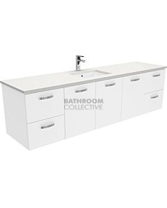 Fienza - Sarah Crystal Pure Wall Hung Vanity, Stone Top, White Gloss 1800mm 1 Tap Hole