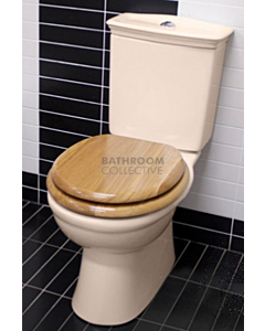 RAK - Kingston Closed Coupled Toilet IVORY Oak Seat (Bottom Inlet S Trap 110 - 190mm)