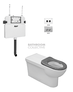 Johnson Suisse - Life Assist Floor Pan Toilet Package Air (Grey Seat & Chrome Pneumatic Button)