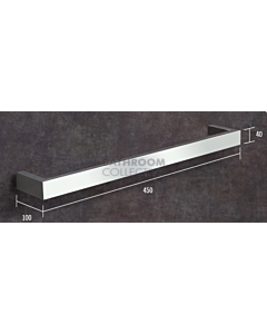 Thermorail - 450mm Single Heated Bar Square POLISHED