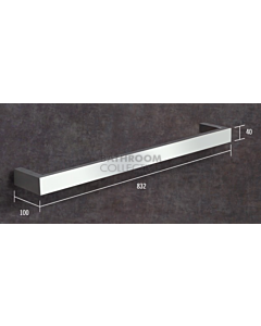 Thermorail - 815mm Single Heated Bar Square POLISHED