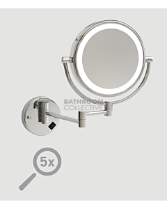 Ablaze - Round Wall Shaving/Make Up Mirror with Cool Light Concealed Wiring 1&5 x Magnification