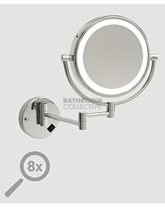 Ablaze - Round Wall Shaving/Make Up Mirror with Cool Light Concealed Wiring 1&8 x Magnification