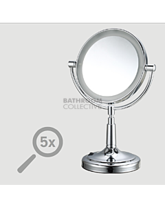 Ablaze - Round Wall Shaving/Make Up Mirror with Cool Light 1&5 x Magnification