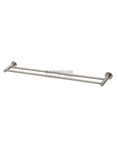 Phoenix Tapware - Radii Double Towel Rail 800mm Round Plate Brushed Nickel