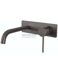 Phoenix Tapware - Vivid Slimline Wall Bath Set Curved 180mm GUNMETAL