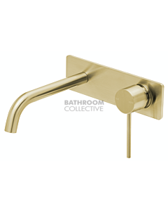 Phoenix Tapware - Vivid Slimline Wall Bath Set Curved 180mm BRUSHED GOLD