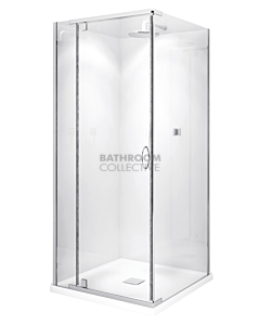 Decina - Cascade Semi Recessed 900 x 900 x 2000 (mm) Shower Screen, Shower Base Centre Outlet, Shower Screen Enclosure Package