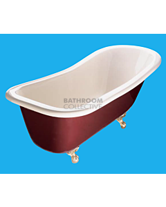 Yoki - Traditional High Back 1500mm Freestanding Clawfoot Bath WHITE OR IVORY INTERNAL, WHITE, IVORY, BURGUNDY, BLACK, GREEN, EXTERNAL