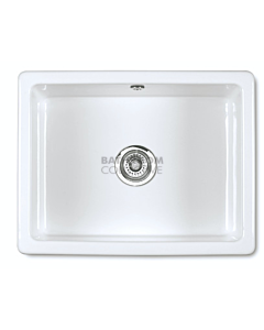 Shaws of Darwen - Classic 600 Inset or Undermount Rectangle Kitchen Fireclay Sink 595 x 460 x 255mm WHITE