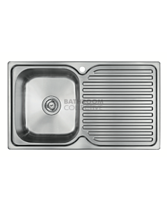Abey - Entry EN100L Inset Single Left Bowl Kitchen Sink with Drainer L840 x W480mm