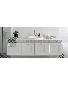 ADP - London Hampton Style Wall Hung Vanity 1500mm, 60mm Stone Top & Solid Surface Basin