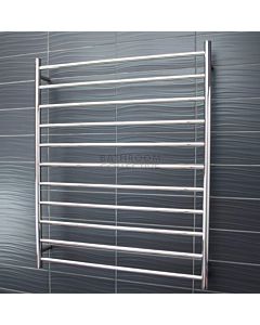 Radiant - Round 11 Bar Heated Towel Ladder 1100H x 900W (left wiring) POLISHED STAINLESS