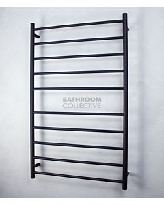Radiant - Round 5 Bar Heated Towel Ladder 600H x 950W (right wiring) MATTE BLACK