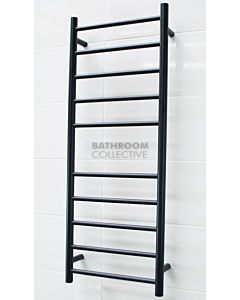 Radiant - Round 10 Bar Heated Towel Ladder 1100H x 430W (right wiring) MATTE BLACK