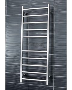 Radiant - Round 10 Bar Heated Towel Ladder 1100H x 430W (left wiring) BRUSHED STAINLESS
