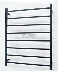 Radiant - Square 8 Bar Heated Towel Ladder 1000H x 800W (right wiring) MATTE BLACK
