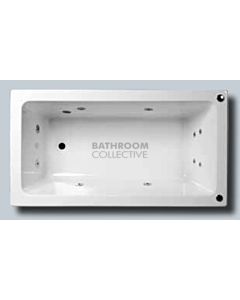 Broadway - AlphaB 1490mm Tile Trim Inset Acrylic Spa 12 Jets with Remote & Down Light WHITE