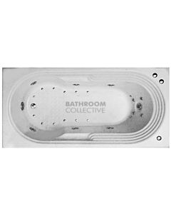 Broadway - Distincto 1780mm Tile Trim Acrylic Spa 11 Jets with Electronic Touch Pad WHITE