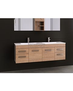 Timberline - Indiana 1500mm Wall Hung Vanity with Double Basin Ceramic Top