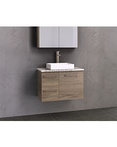 Timberline - Nevada 750mm Wall Hung Vanity with 20mm Meganite Top and Ceramic Above Counter Basin