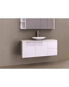 Timberline - Nevada 1200mm Wall Hung Vanity with 20mm Meganite Top and Ceramic Above Counter Basin
