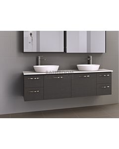 Timberline - Nevada 1800mm Wall Hung Vanity with 20mm Meganite Top and Double Ceramic Above Counter Basin