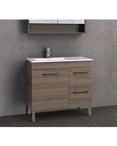 Timberline - Bargo 900mm On Leg Vanity with Offset Ceramic Top