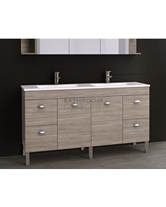 Timberline - Bargo 1500mm On Leg Vanity with Double Basin Dolomite Matte Top