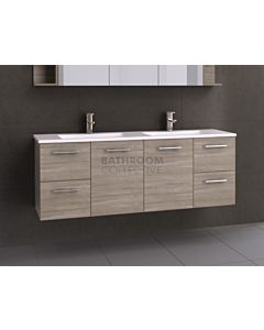Timberline - Carlo 1500mm Wall Hung Vanity with Double Basin Ceramic Top