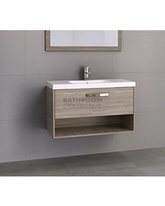 Timberline - Kansas 900mm Wall Hung Vanity with Rectangle Basin Sculptured Marble Top