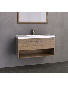 Timberline - Kansas 1000mm Wall Hung Vanity with Rectangle Basin Sculptured Marble Top