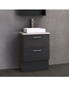 Timberline - Oxbow 600mm Floor Standing Vanity with 20mm Meganite Top and Ceramic Above Counter Basin