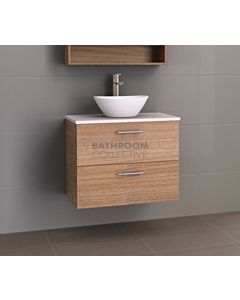 Timberline - Oxbow 750mm Wall Hung Vanity with 20mm Meganite Top and Ceramic Above Counter Basin