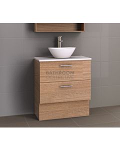 Timberline - Oxbow 750mm Floor Standing Vanity with 20mm Meganite Top and Ceramic Above Counter Basin