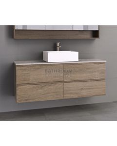 Timberline - Oxbow 1500mm Wall Hung Vanity with 20mm Meganite Top and Ceramic Above Counter Basin
