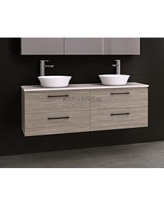 Timberline - Nevada Plus 1500mm Wall Hung Vanity with 20mm Meganite Top and Ceramic Above Counter Double Basin