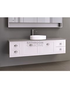 Timberline - Victoria 1800mm Wall Hung Vanity with Stone, Freestyle or Timber Top and Ceramic Above Counter Basin