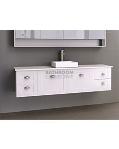 Timberline - Victoria 1800mm Wall Hung Vanity with 20mm Meganite Top and Ceramic Above Counter Basin