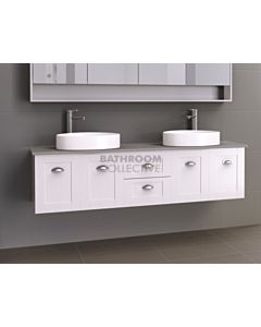 Timberline - Victoria 1800mm Wall Hung Vanity with Stone, Freestyle or Timber Top and Double Ceramic Above Counter Basin