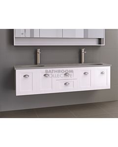 Timberline - Victoria 1800mm Wall Hung Vanity with Stone, Freestyle or Timber Top and Double Ceramic Under Counter Basin