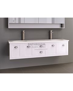 Timberline - Victoria 1800mm Wall Hung Vanity with 20mm Meganite Top and Double Ceramic Under Counter Basin