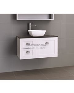 Timberline - Victoria 900mm Wall Hung Vanity with Stone, Freestyle or Timber Top and Ceramic Above Counter Basin