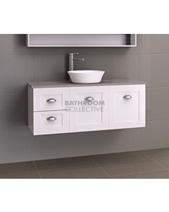 Timberline - Victoria 1200mm Wall Hung Vanity with Stone, Freestyle or Timber Top and Ceramic Above Counter Basin