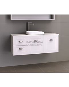 Timberline - Victoria 1200mm Wall Hung Vanity with 20mm Meganite Top and Ceramic Above Counter Basin