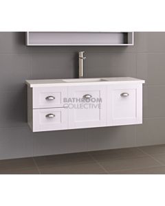 Timberline - Victoria 1200mm Wall Hung Vanity with 20mm Meganite Top and Ceramic Under Counter Basin