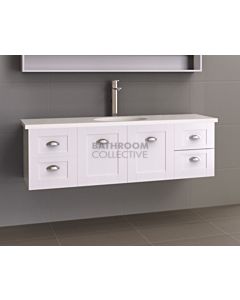 Timberline - Victoria 1500mm Wall Hung Vanity with 20mm Meganite Top and Ceramic Under Counter Basin