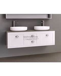 Timberline - Victoria 1500mm Wall Hung Vanity with Stone, Freestyle or Timber Top and Double Ceramic Above Counter Basin