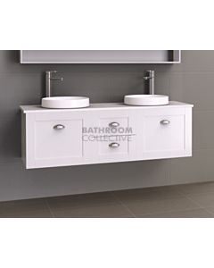 Timberline - Victoria 1500mm Wall Hung Vanity with 20mm Meganite Top and Double Ceramic Above Counter Basin